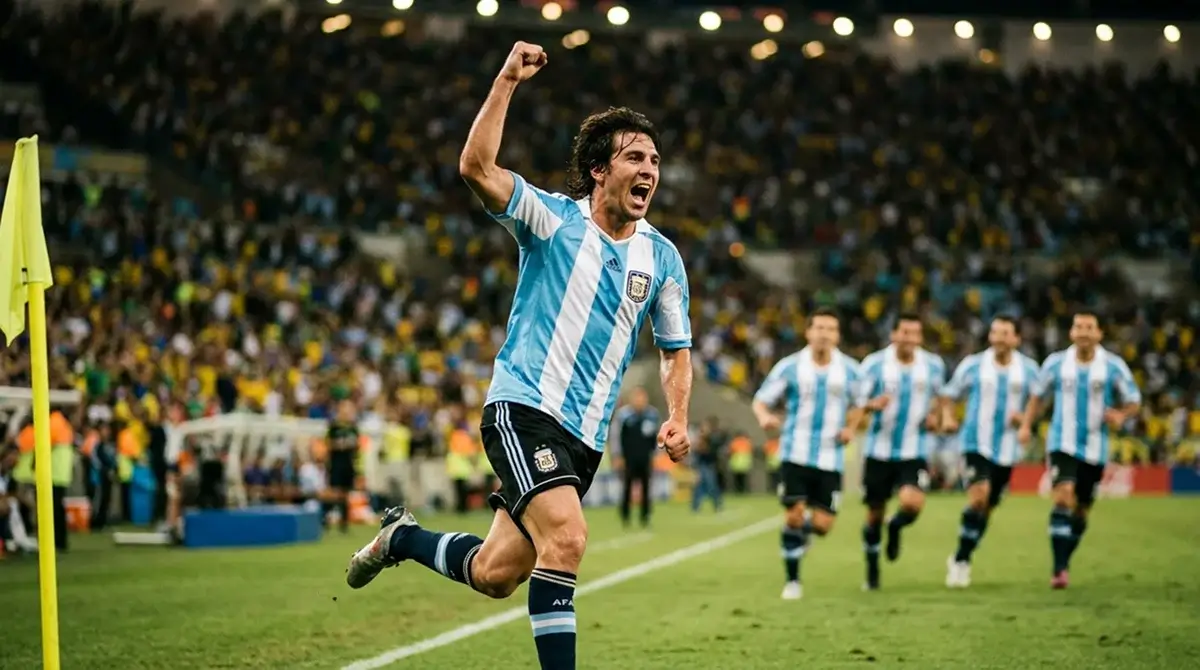 Lionel Messi viert zijn tweede goal tegen Oostenrijk op het WK 2026